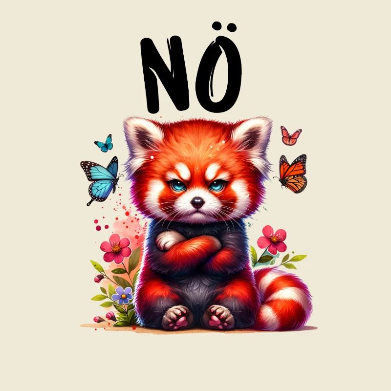 Red Panda Funny Saying Nope Fire Fox