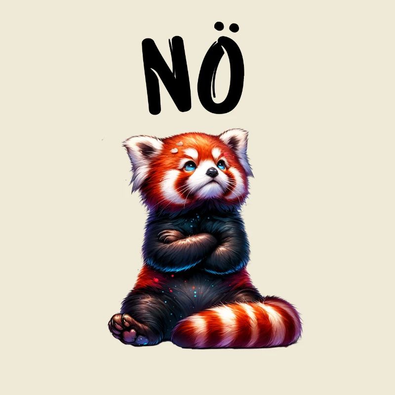 Red Panda Funny Saying Nope Fire Fox