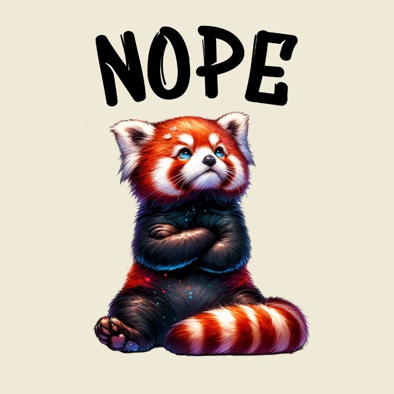 Red Panda Funny Saying Nope Fire Fox