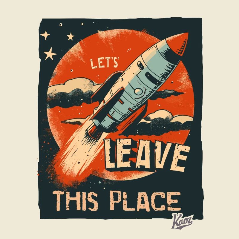 Lass uns mit einer Rakete hier abhauen