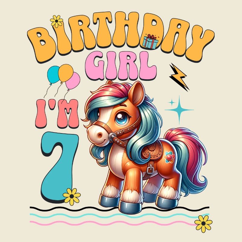 Pony 7. Geburtstag Mädchen Pferd Reiten
