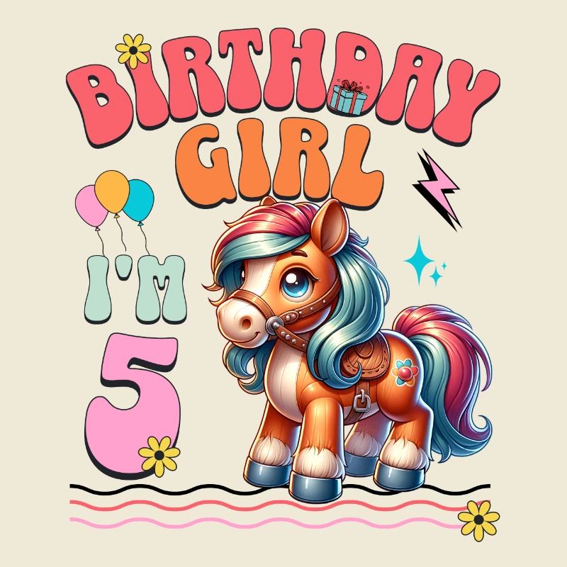 5. Geburtstag Mädchen Pferd Reiten