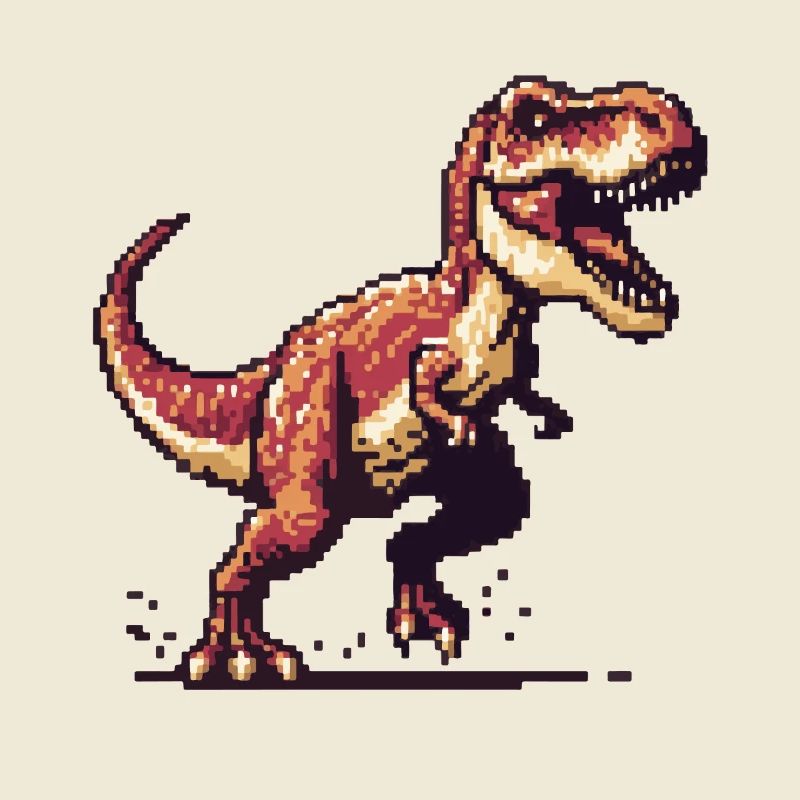 Retro Pixel Grafik T Rex Kinder Kleidung