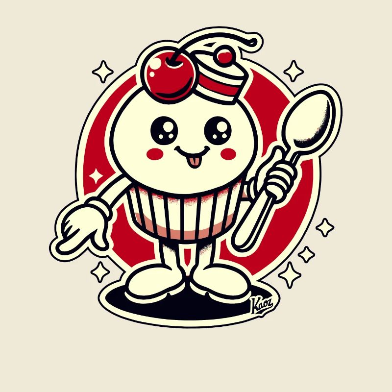 Cupcake-Kirsch-Löffel-Typ