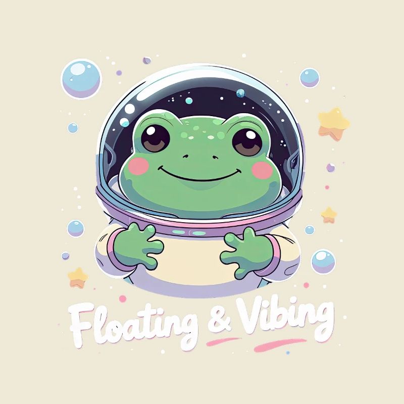 Floating & Vibing – Astronaut Frog in Space