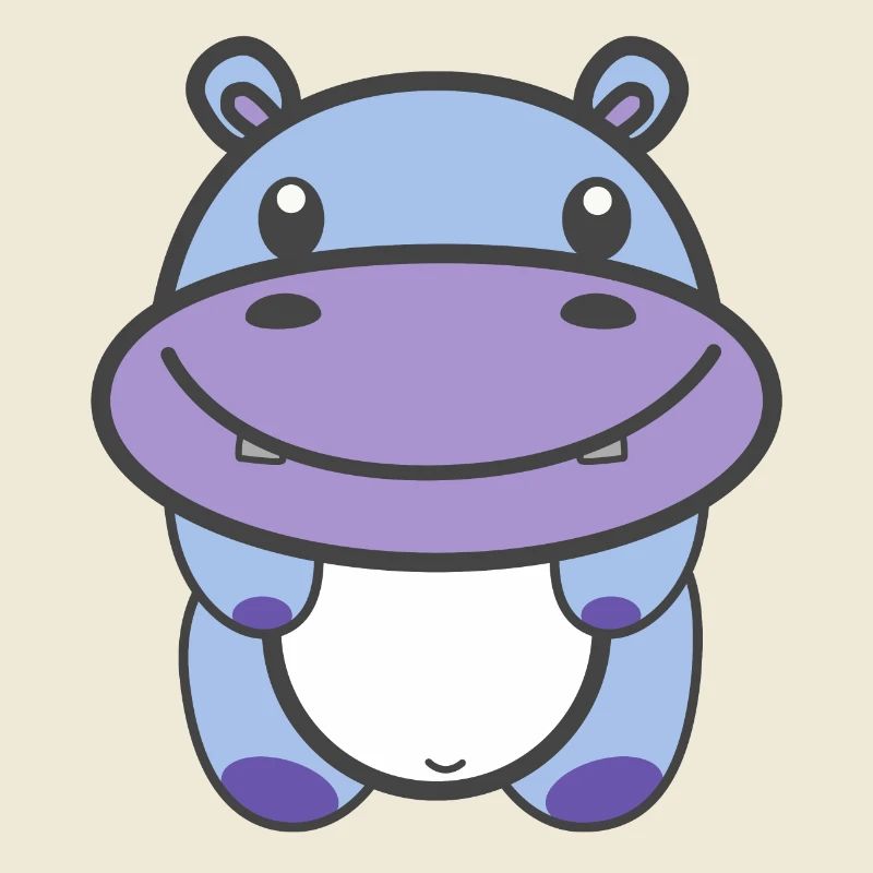 Hippopotame mignon Kawaii