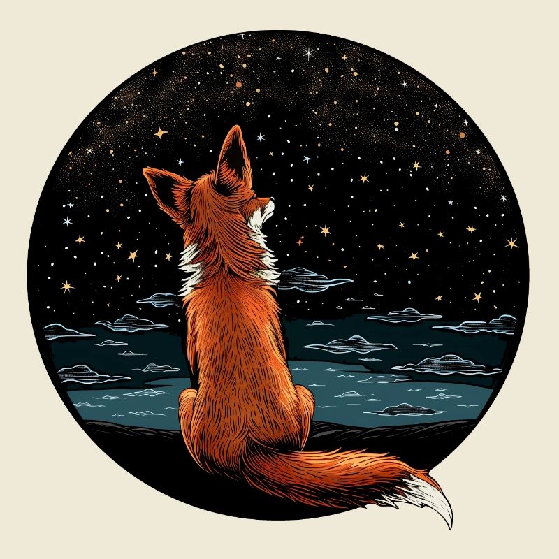 Fuchs mit Sternenhimmel