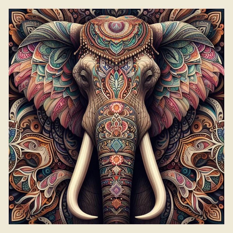 Éléphant décoré