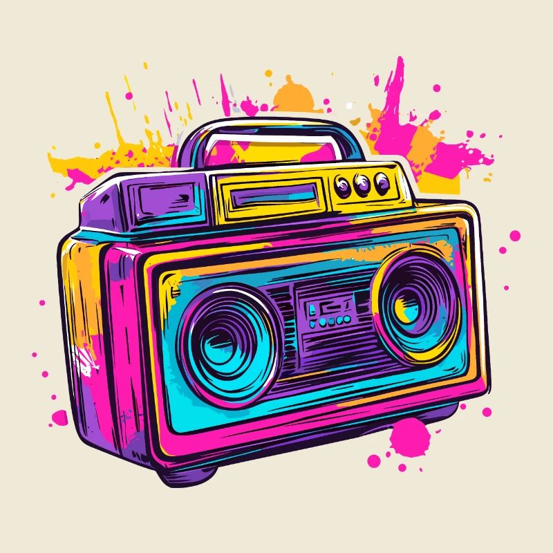 90s Boom Box Jukebox Retro vintage 80s
