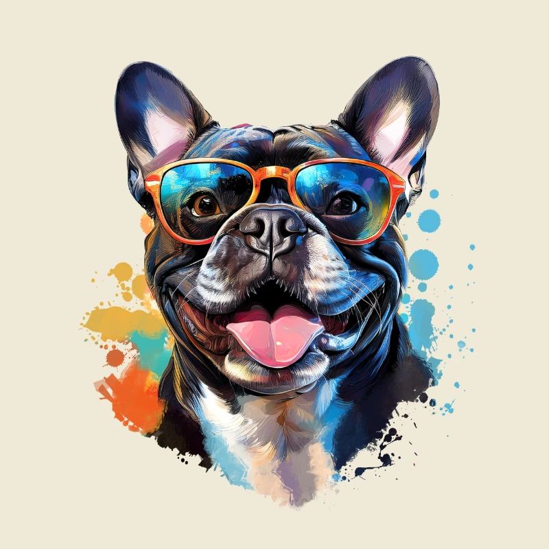 Frenchie avec lunettes de soleil
