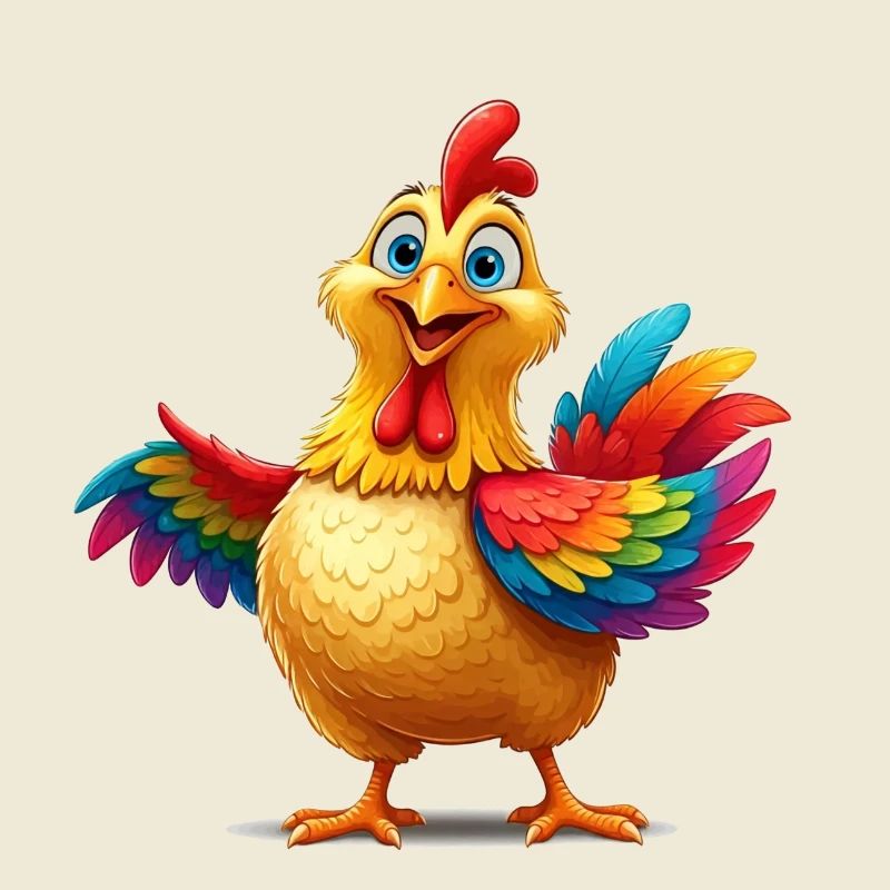 Lebendiges Regenbogenhuhn Illustration