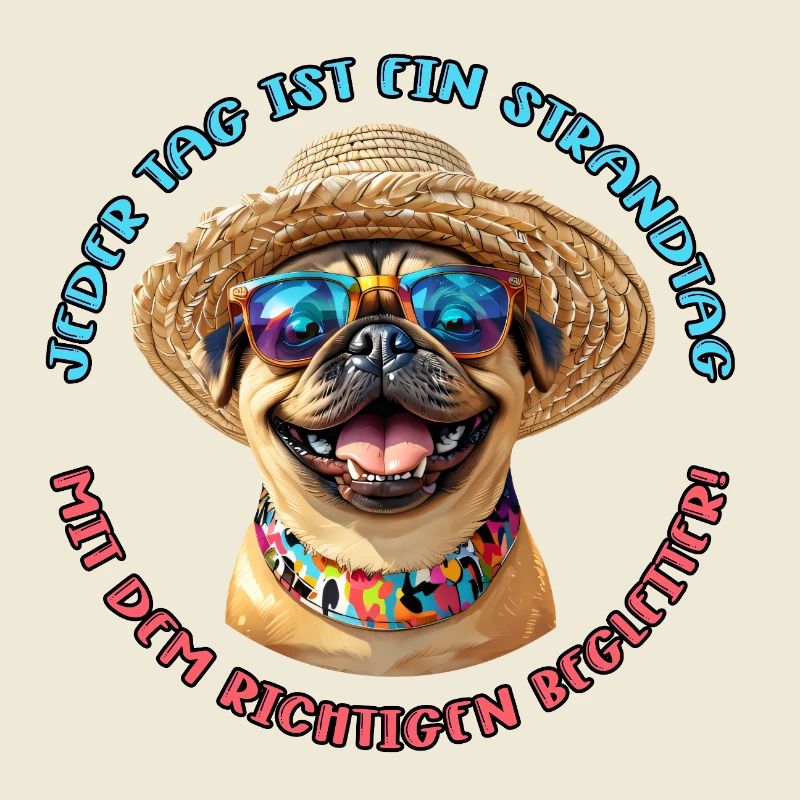 Mops: Jeder Tag am Strand