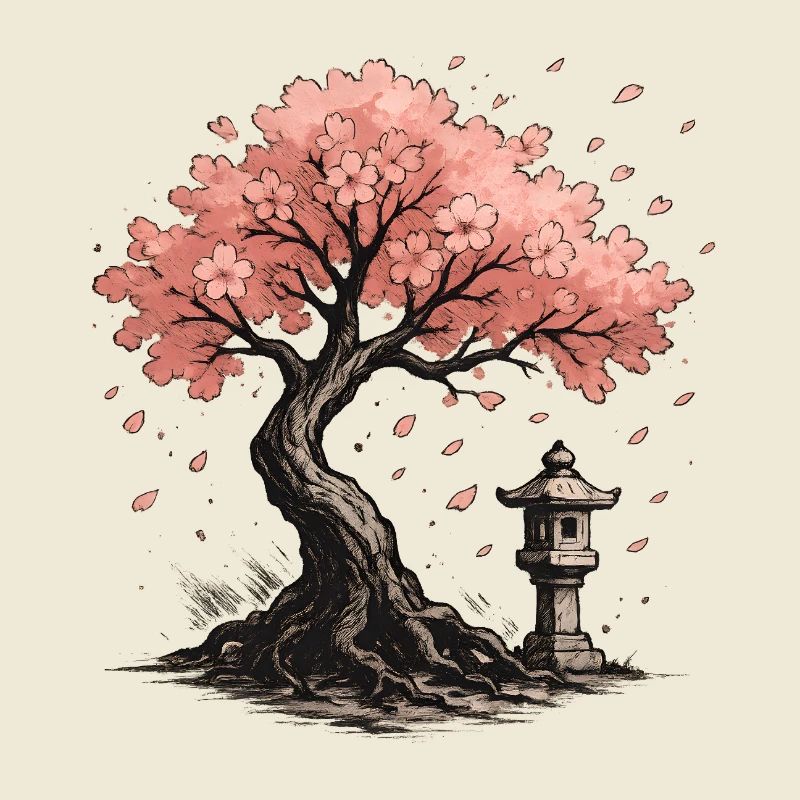 Conception d’arbre de cerisier japonais en fleurs