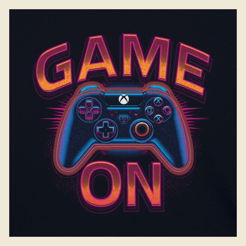 Glowing gaming controller with neon design