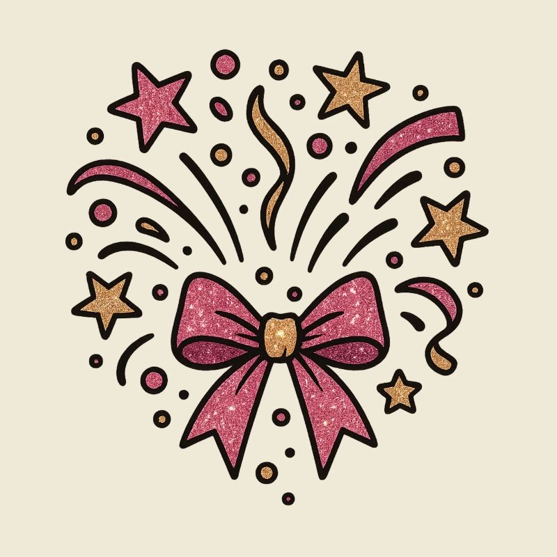 Glitter Fireworks Bow