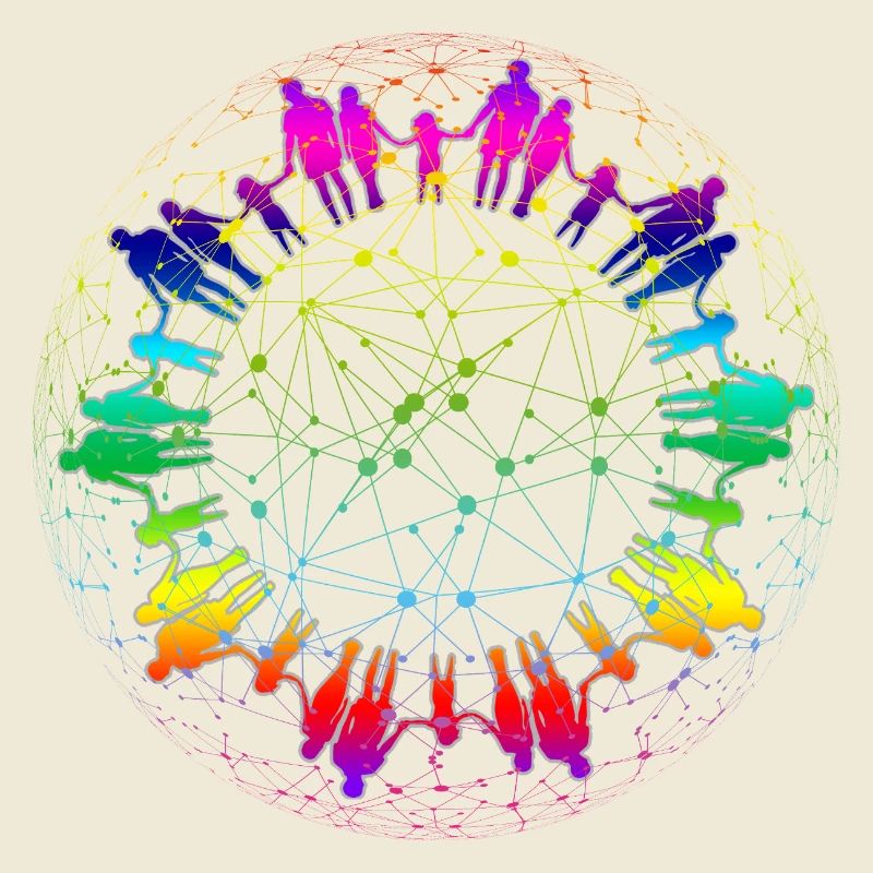 Regenbogen Netz der Gemeinschaft