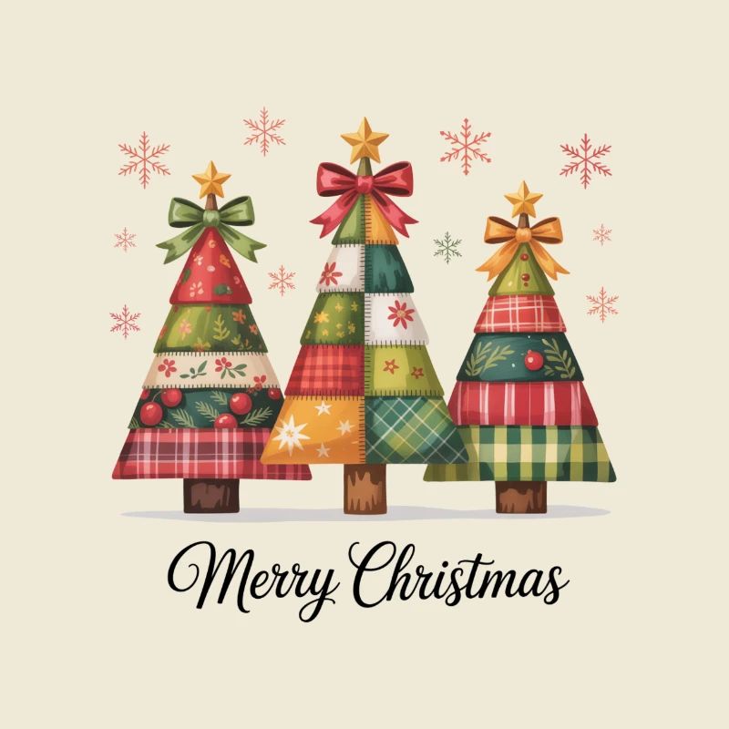 Patchwork-Christbaum-Trio