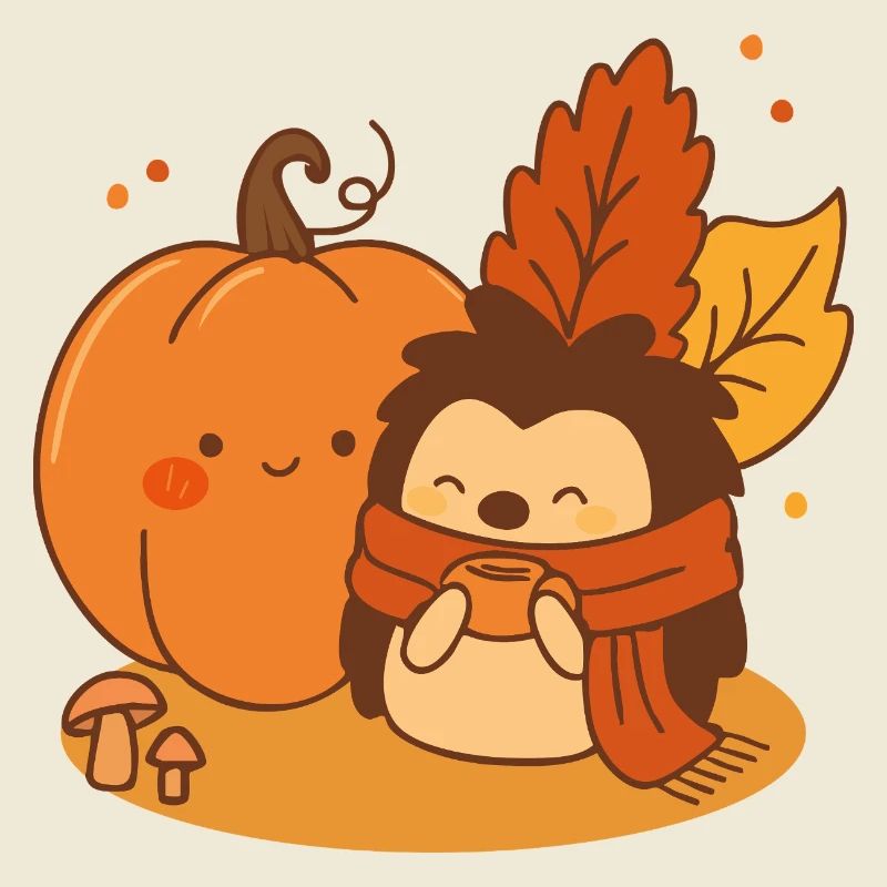 Autumn Snuggles – Hedgehog & Pumpkin Cuties