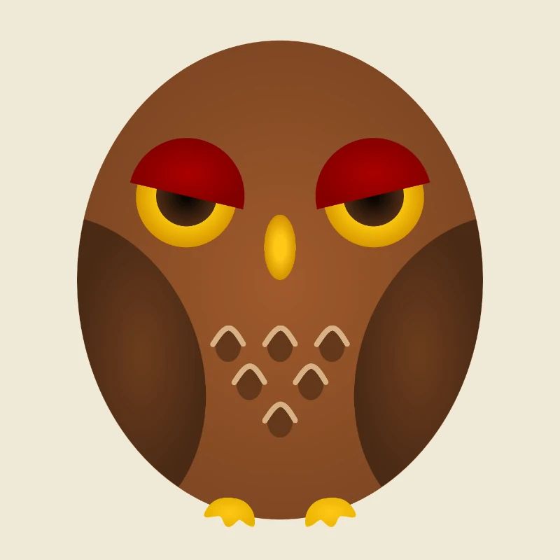Grumpy Owl Silhouette