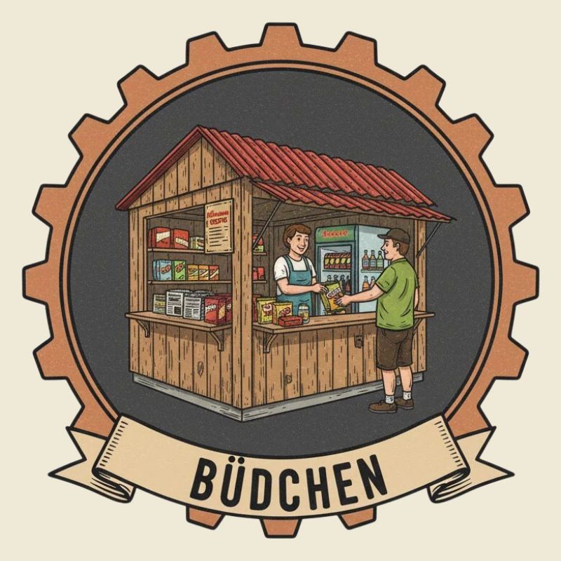 Büdchen sales booth illustration