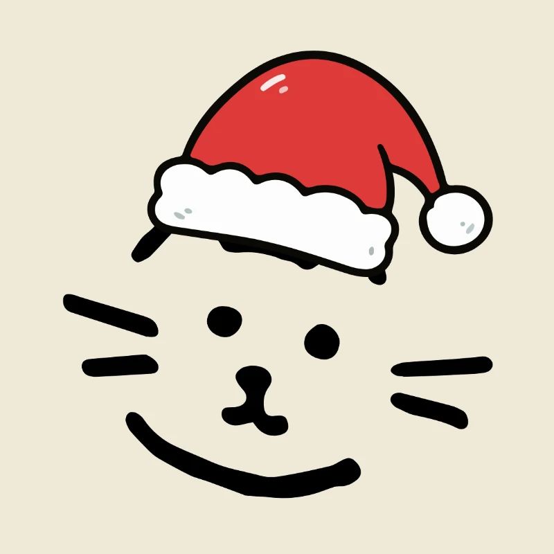 Chat avec un chapeau de Noël
