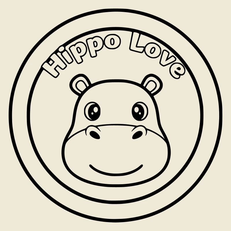 Hippo Love Nilpferd Logo