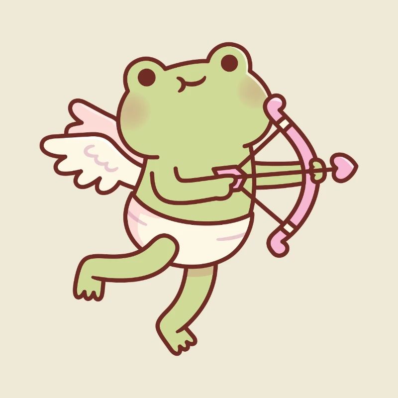 Cute Frog Cupid Angel