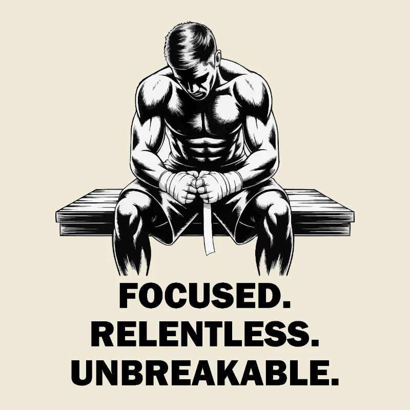 Combattant MMA concentré, implacable et incassable