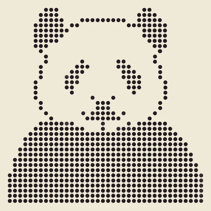 geometric panda dots portrait