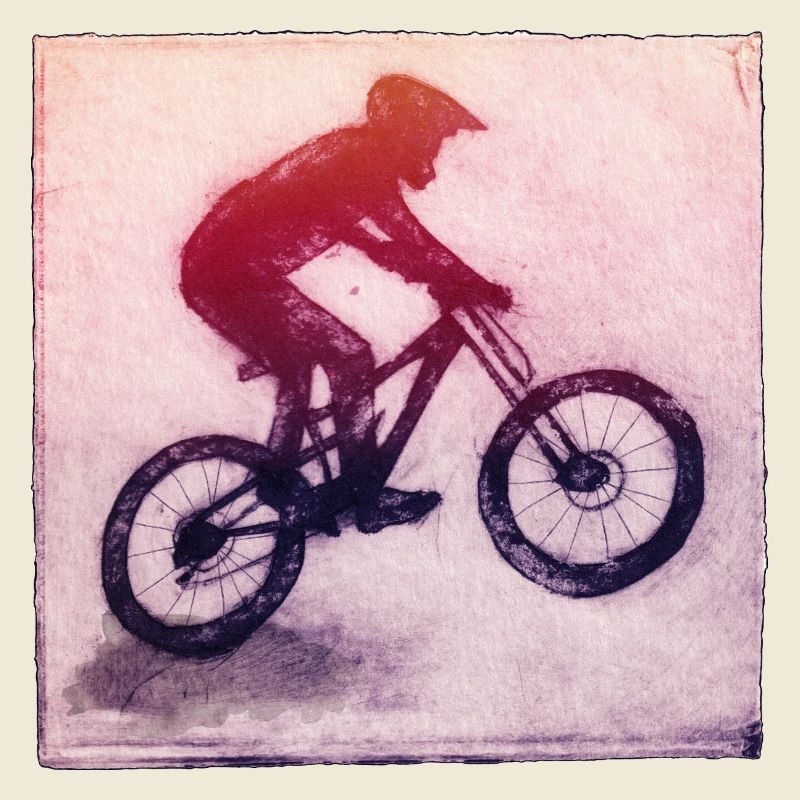 Mountain Biker - Gravé à la main imprimable
