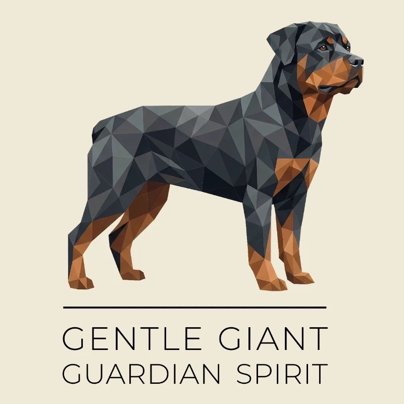 Rottweiler Low-Poly Art - Gentle giant
