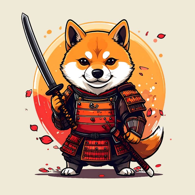 Shiba Inu Samurai dans la conception d’armures