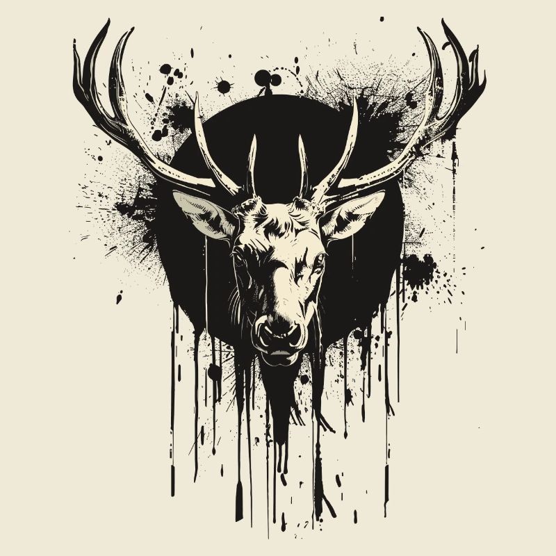 Deer with black spade