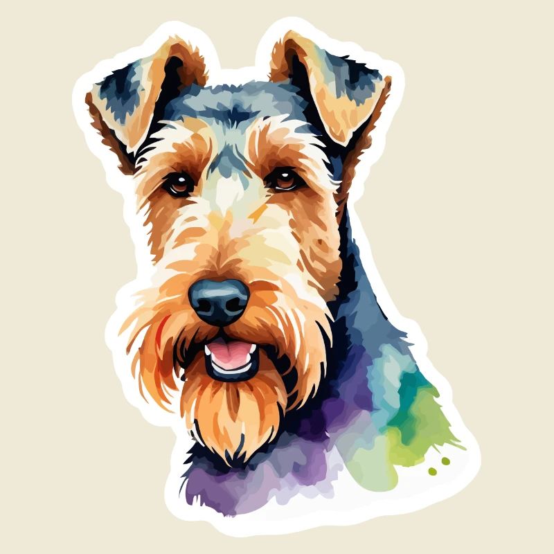 Airedale Terrier Wasserfarben