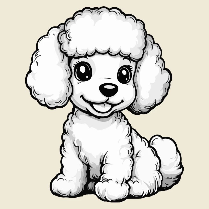 Caniche Chien Bande dessinée Mignon