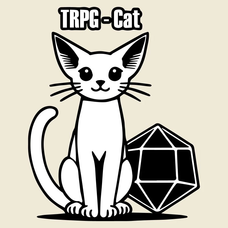RPG Elven Katze & Würfel - TRPG Cat