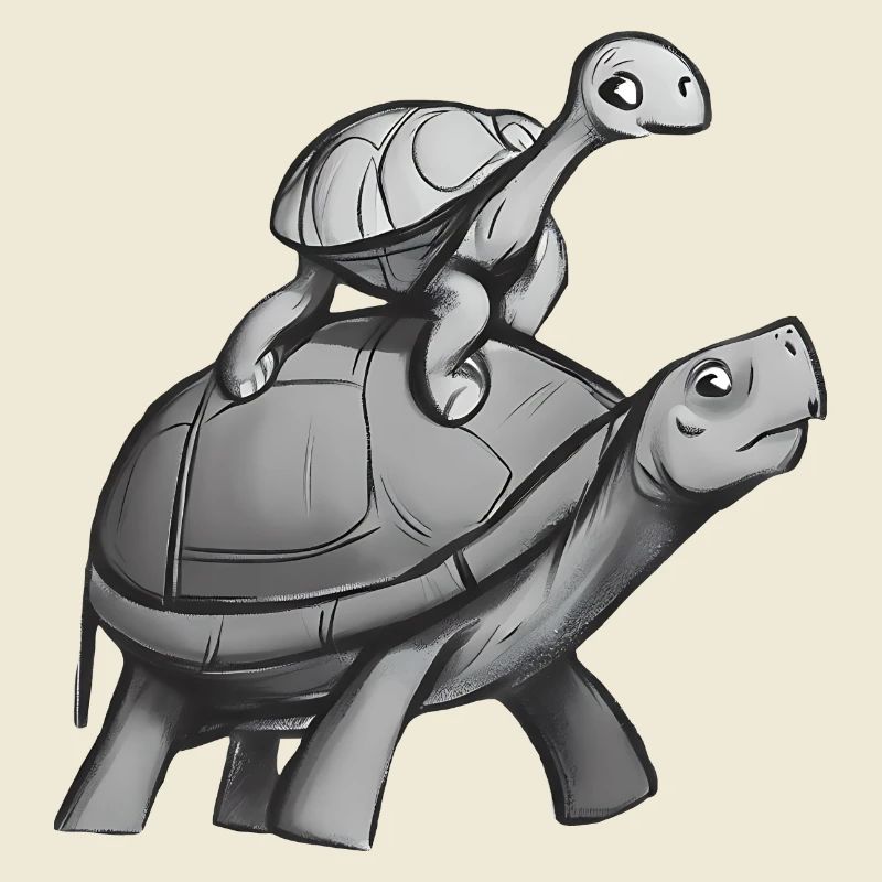 Turtle rides on turtle