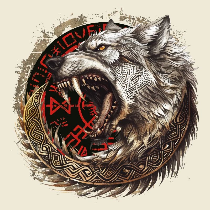 Wikinger Wolf Wölfe Odins Geri & Freki Valhalla