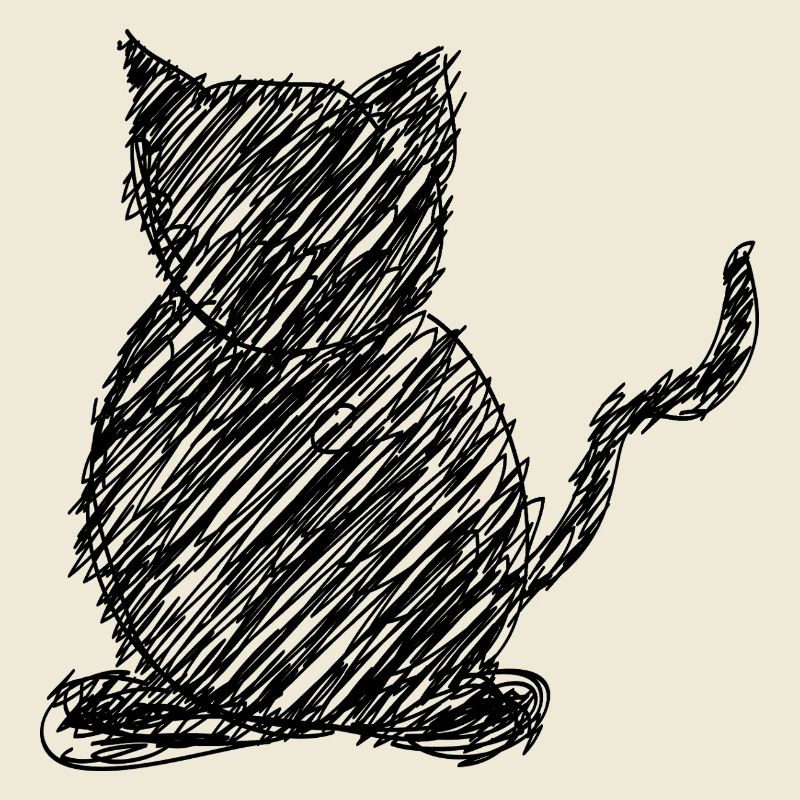 Katze Scribble Zeichnung Tier Geschenk