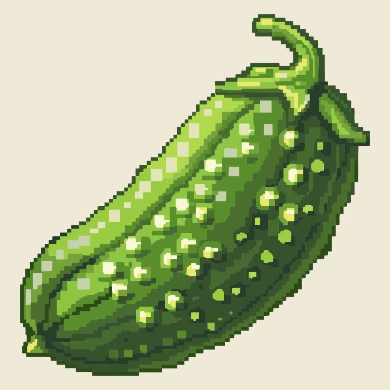 Pixel Concombre Vert Rétro