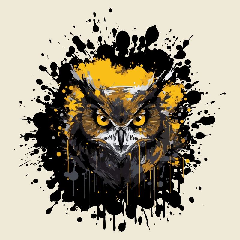 Eule Nachteule Splatter