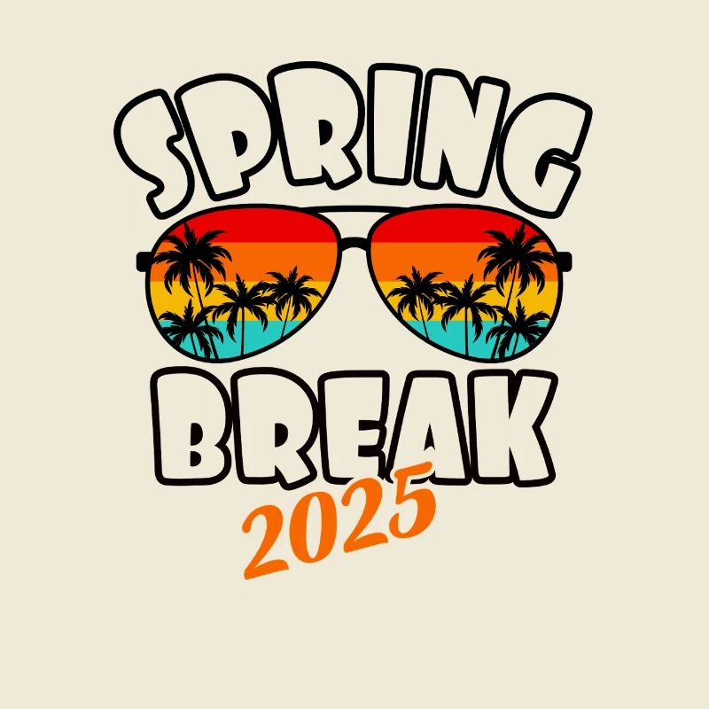Spring Break 2025 Retro Sunset & Beach
