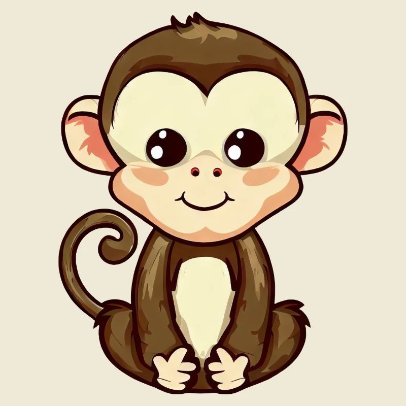 Monkey sitting, meditating and relaxing