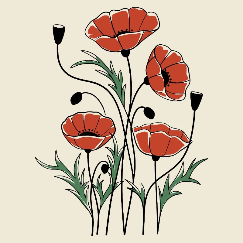 Von Matisse inspirierte Mohnblumen