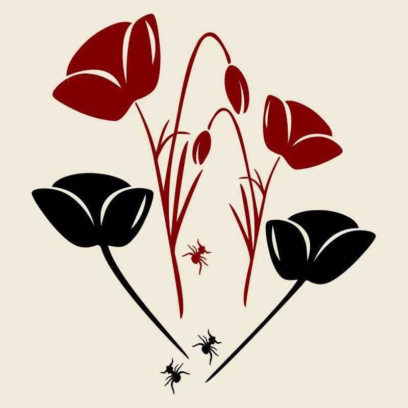 Tulipes avec fourmis