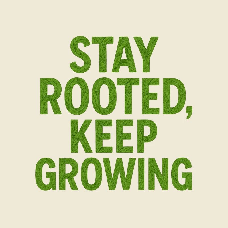 Stay Rooted Keep Growing Inspirational Typography 