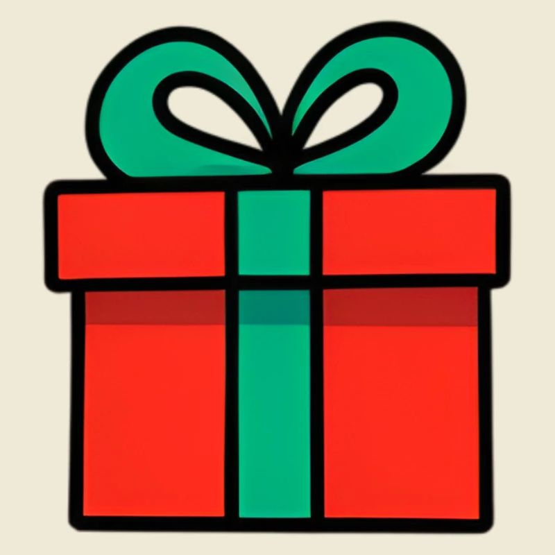 Neonrotes Geschenkbox mit Glanzband