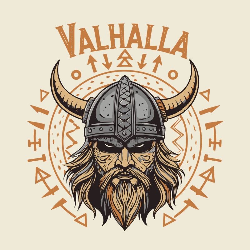Mächtiger Wikinger mit Walhalla-Helm