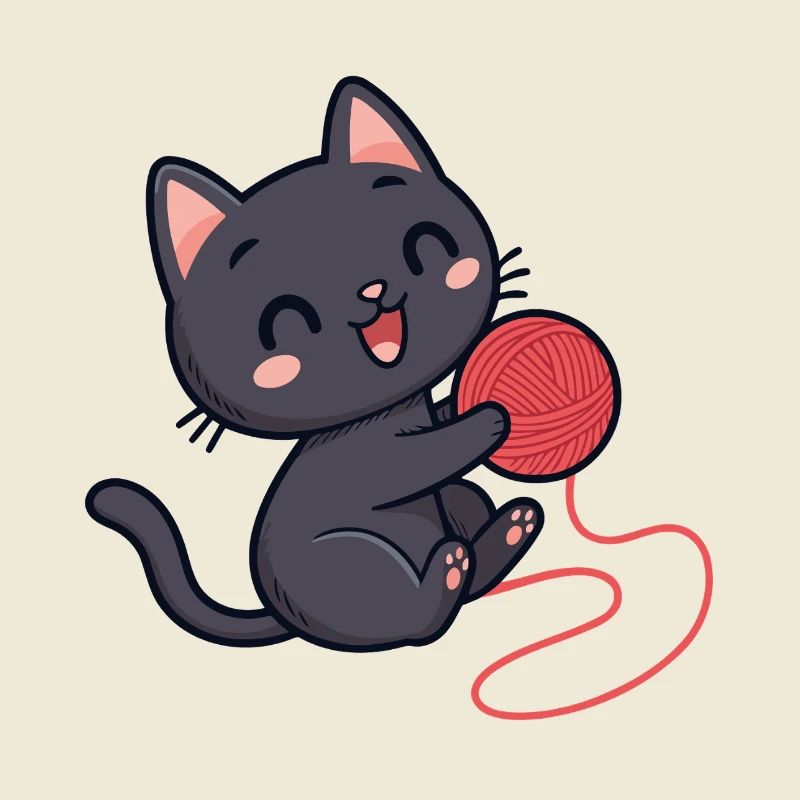 Red wool kitten soft pattern