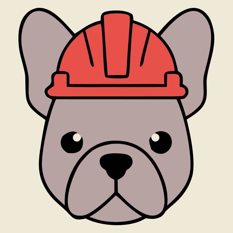 Frenchie Bauarbeiter Helm Kopf